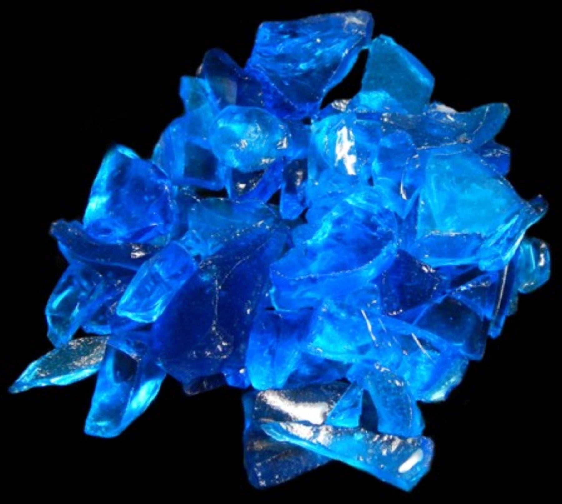 Aqua Color Sea Glass measuring 1/4 to 3" Sold by the 1/4  pound   50826