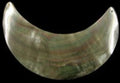 Blacklip Oyster Shell Moon cut measuring  3 1/2 to 4" Tip Drilled Hole  Sold Each  60726