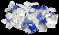 Blue, Clear & Frosted Sea Glass Mix measuring 1/4 to 2" Sold by the 1/4 pound   61126