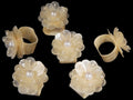 Capiz Napkin Rings with Flower & Pearl Cluster measuring 2"   Sold Each    42326