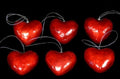 Capiz Red Heart Hand Crafted Ornaments measuring  2" Sold Each  61326
