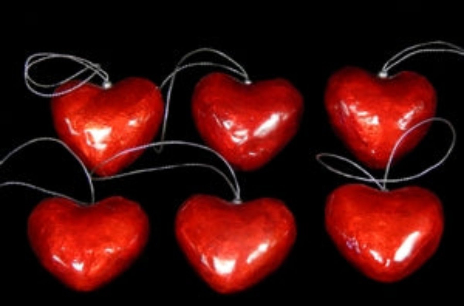 Capiz Red Heart Hand Crafted Ornaments measuring  2" Sold Each  61326