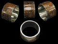 Cocoa Napkin Rings crafted with hand inlaid natural coconut measuring 1 3/4" Sold Each    60526