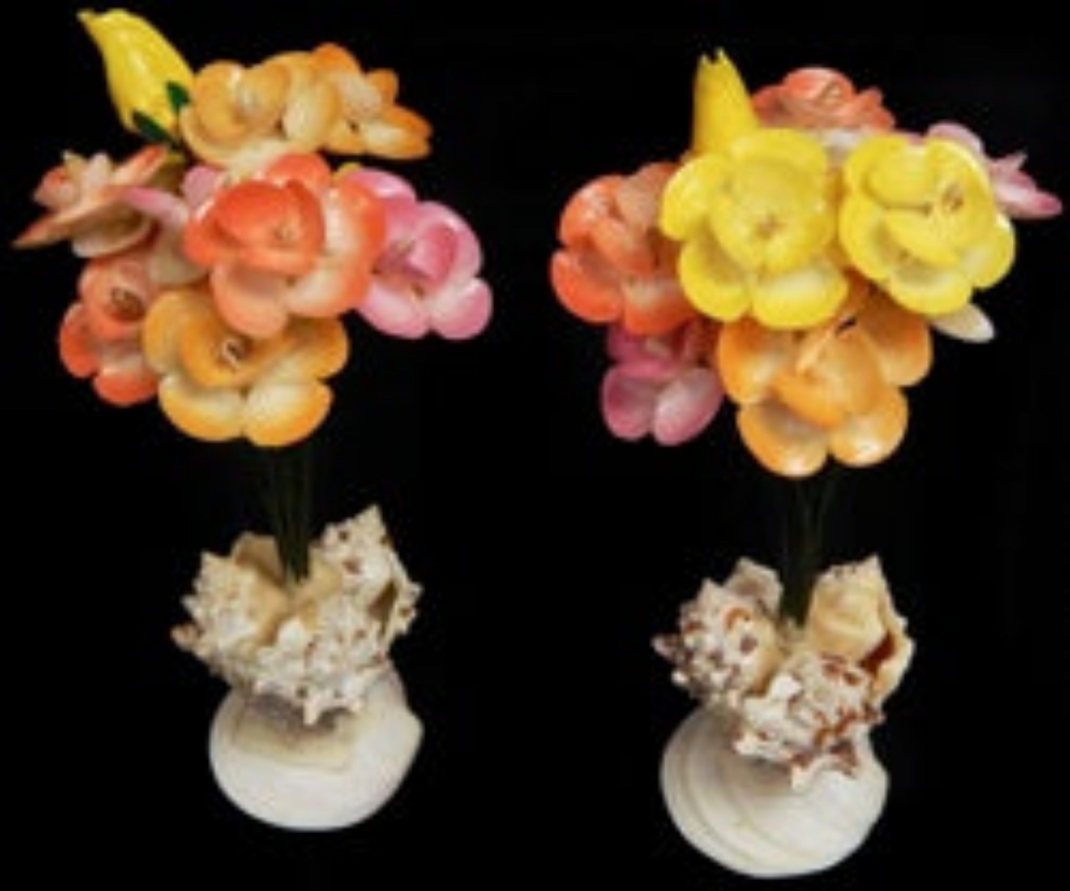 Cay Cay Shell Flowers/ shell base 9" Sold Each   SOLD OUT 51226