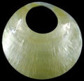 Gold Cut Mother of Pearl with a 1.5" Carved Hole measuring 3 1/2 to 4" Sold Each  60726