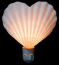 Scallop Heart Shape Shell Hand Crafted Nitelite measuring 4 yo 4 1/2" Sold Each  51726