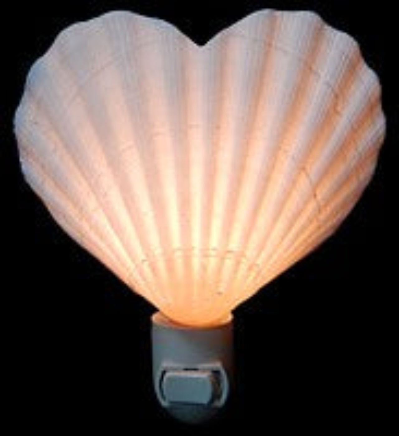 Scallop Heart Shape Shell Hand Crafted Nitelite measuring 4 yo 4 1/2" Sold Each  51726