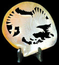 Golden Eagle Carved From Gold Lip Oysters measuring 6 to 8" Sold Each      60426