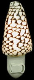 Marble Cone Hand Crafted Shell Nitelite measuring 4" Sold Each  61326