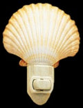 Mexican Deep Scallop Hand Crafted Shell Nitelite measuring 4" Sold Each  61226