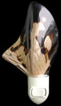 Wing Oyster Shell Hand Crafted Nitelite measuring 4"  Sold Each  61326