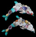 Shell Dolphin Magnets measuring 4" Sold Each                  41326