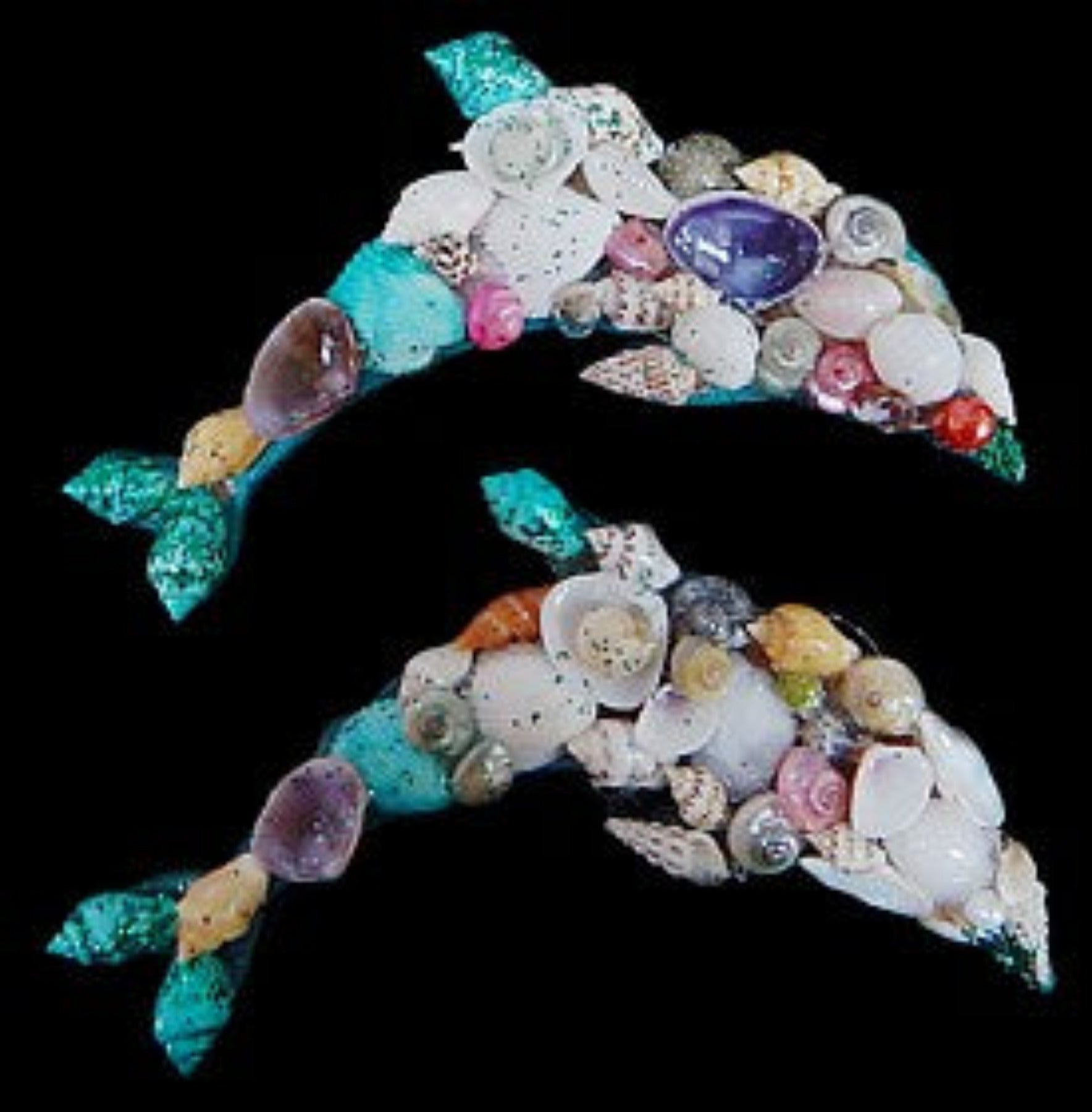 Shell Dolphin Magnets measuring 4" Sold Each                  41326