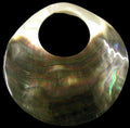 Blacklip Oyster Rounds measuring  2 1/2" With Cut Hole, Sold Each   60726