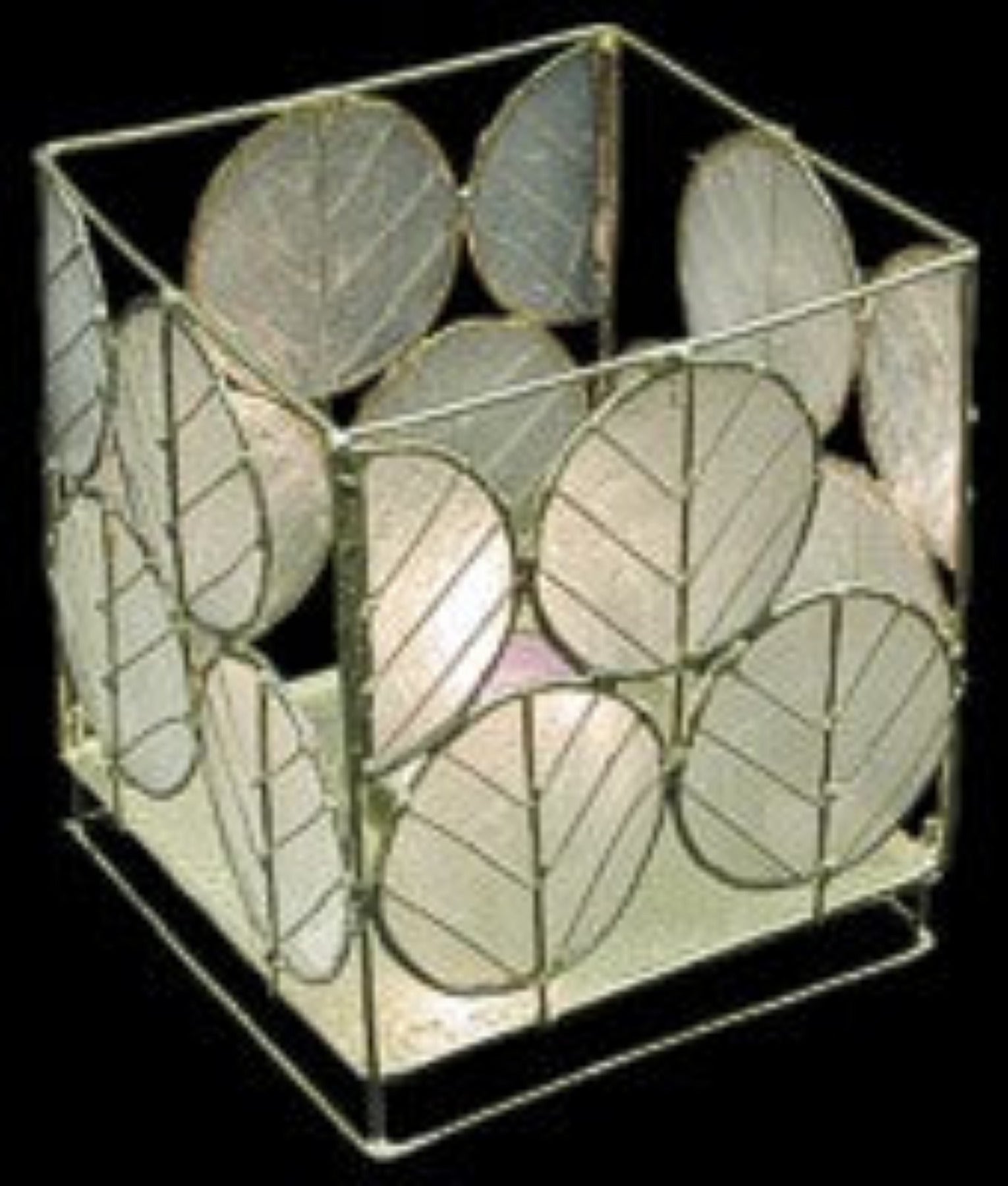 Capiz hand crafted 4x4.5" leaf design natural color candle holder  OUT OF STOCK   22726