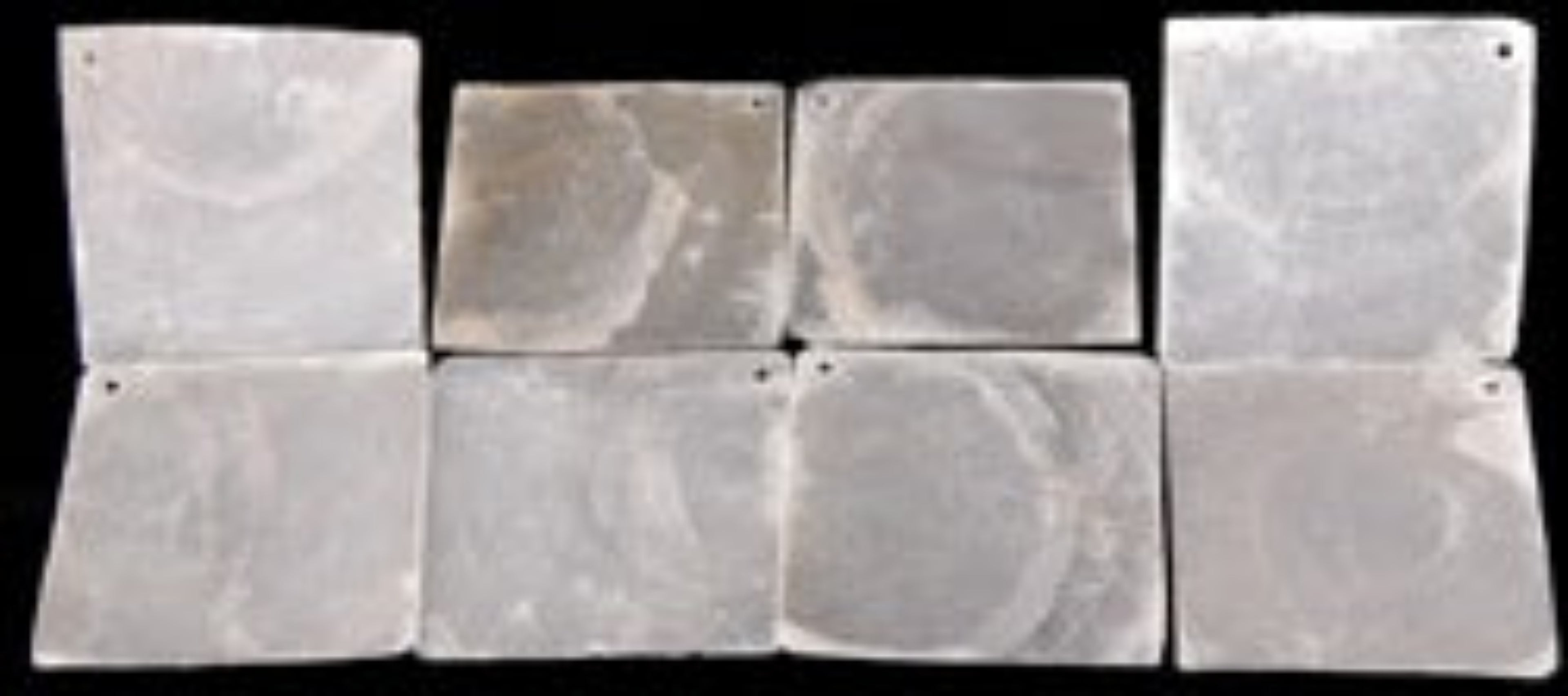 Capiz hand cut diamond 2x2" with a drill Hole  Sold Each      22626