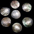 Blacklip Oyster Shell Rounds measuring 1" With Drilled Hole, Sold Each  60726