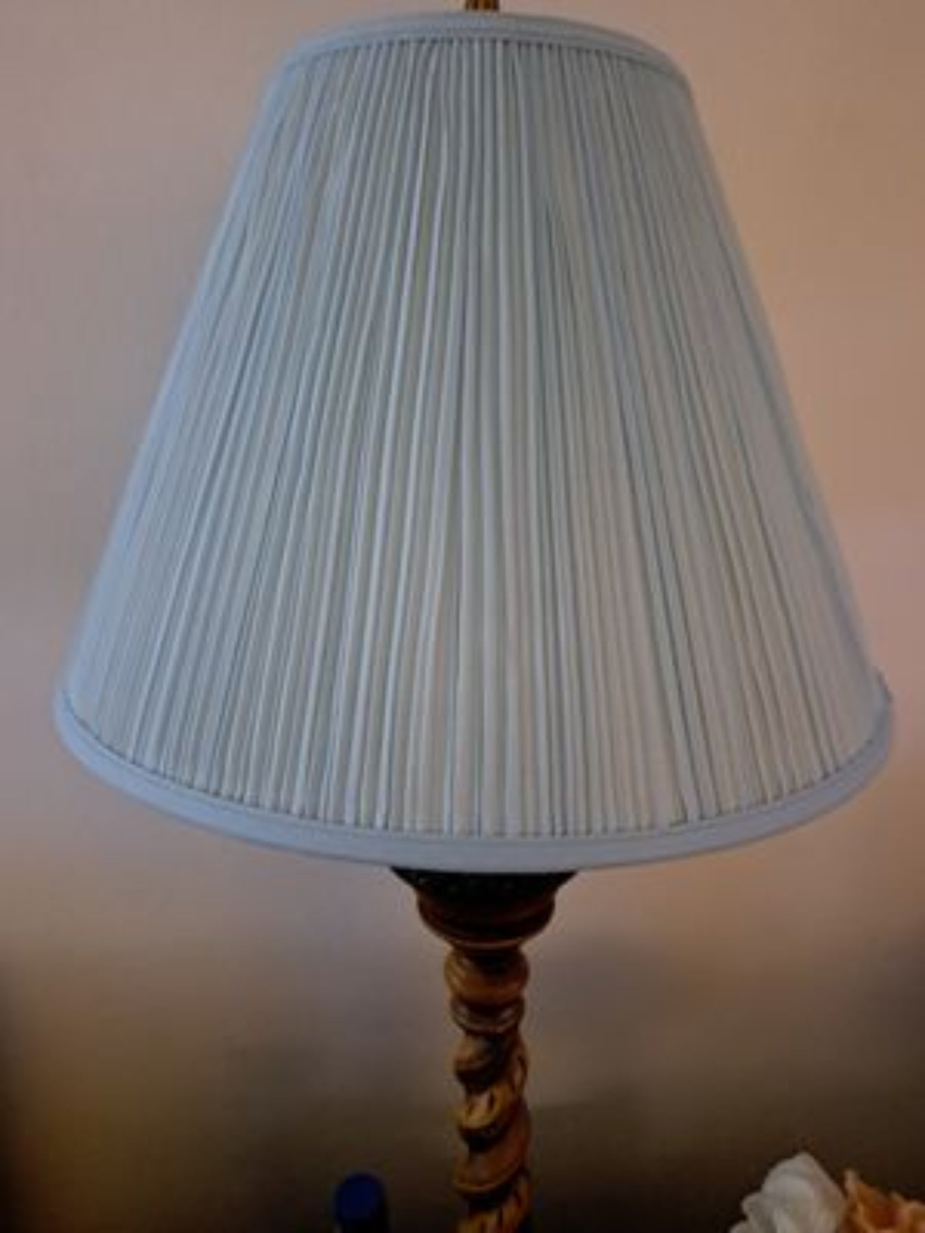 Lampshade 7x16x12"Lite Blue Mushroom Pleat     80426