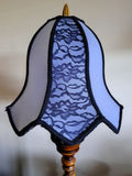 Hand Sewn Lotus Lamp Shade with decorative Lace 4x14x12" Navy Blue   80626