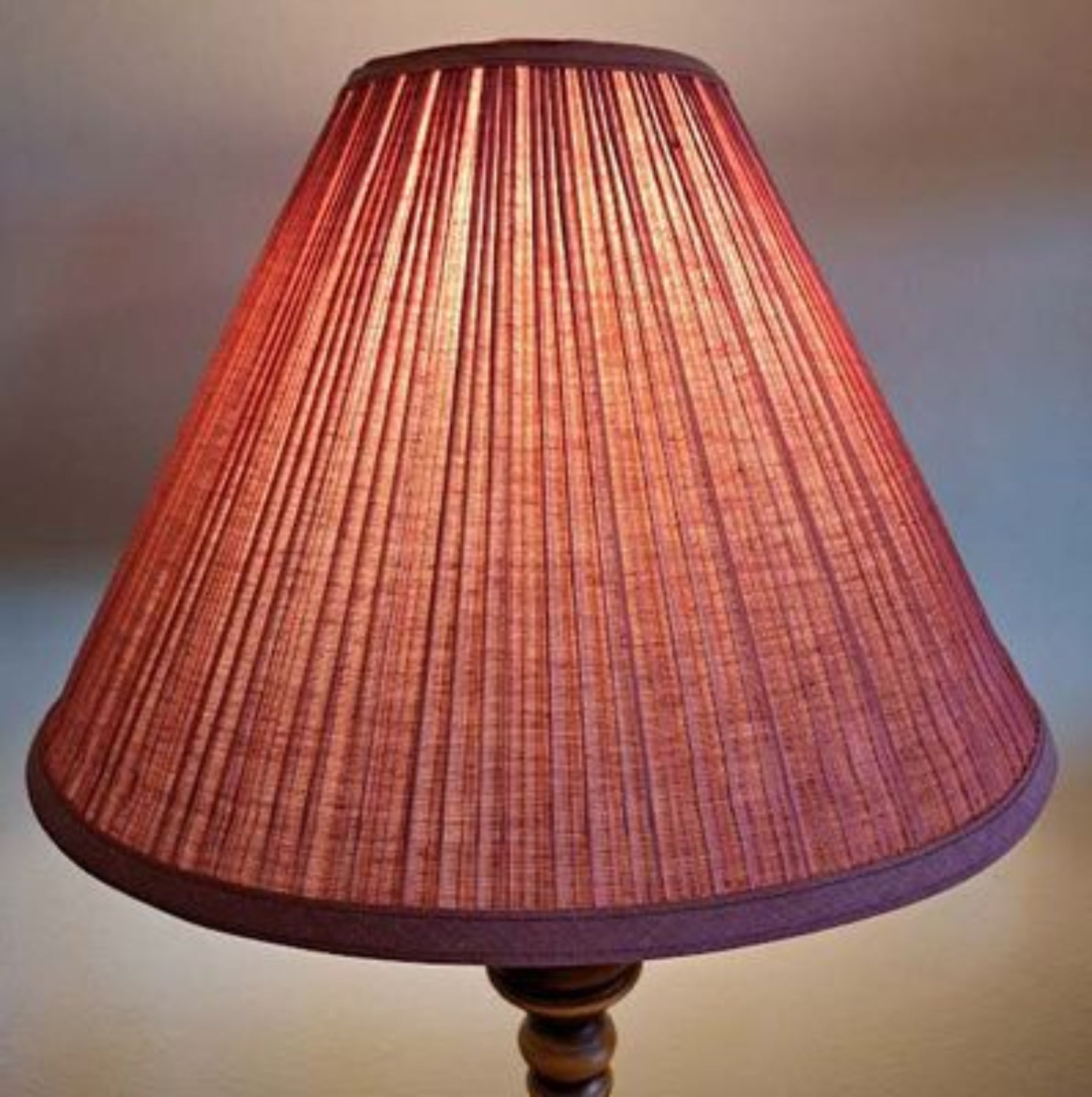 Lampshade 7x16x12" Mauve Mushroom Pleat Sold Each    80426
