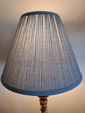 Lampshade Mushroom Pleat Slate Blue 10x18x15     80426