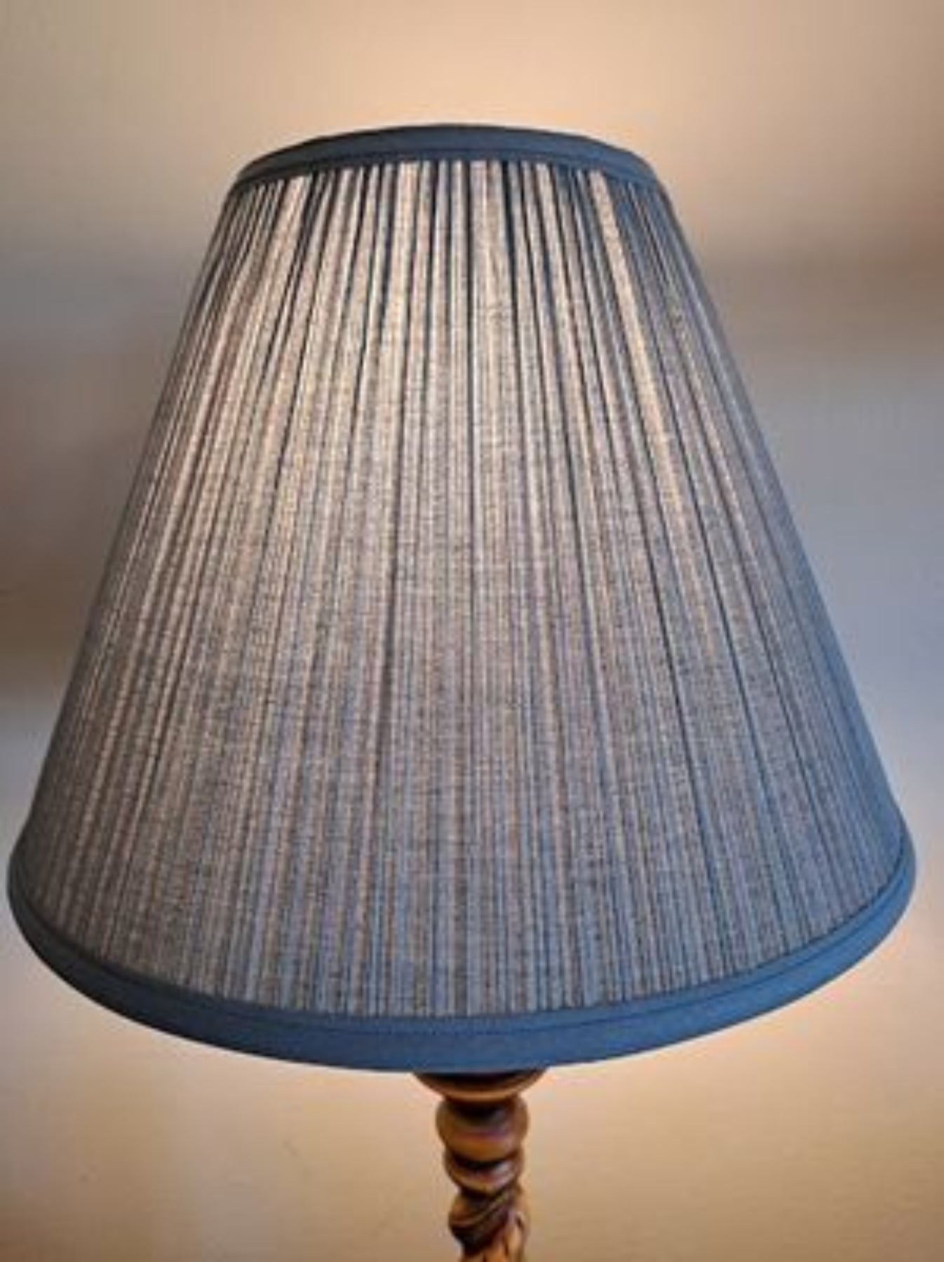 Lampshade Mushroom Pleat Slate Blue 10x18x15     80426