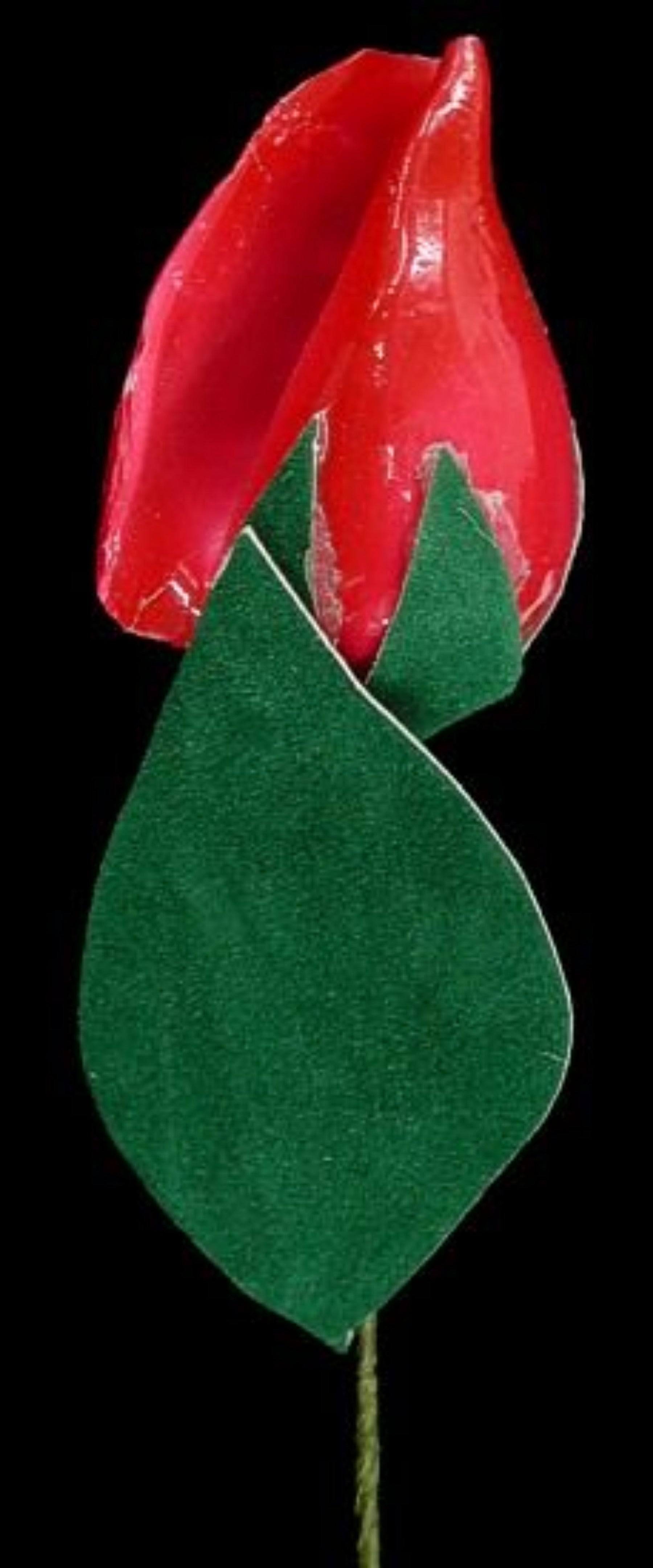 Red Rose Shell Flower Stem measuring 12"   61326