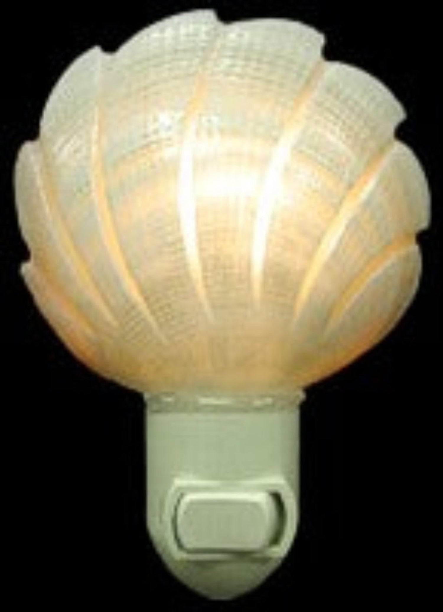 Tiger Clam Swirl Shell Hand Crafted Nitelite measuring 4" Sold Each  61326